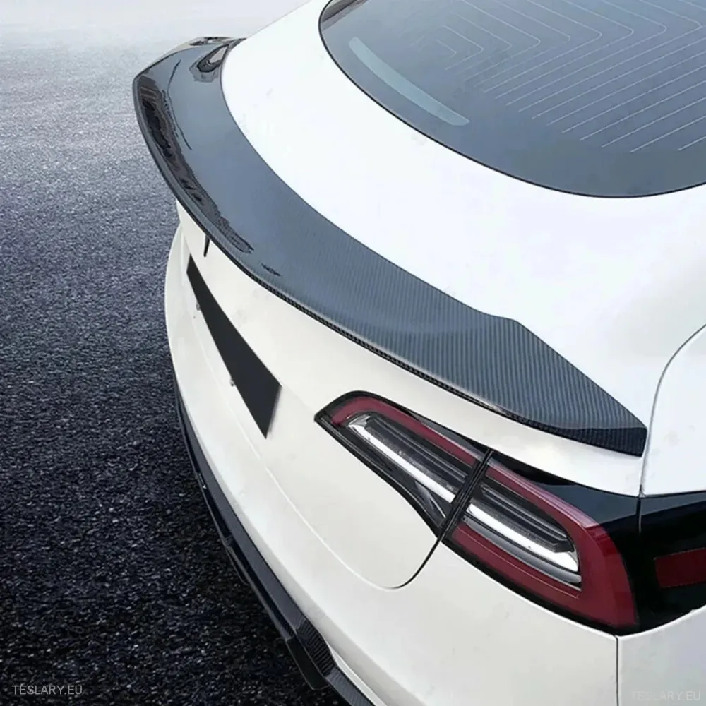 V Тип Highkick Sport Spoiler Wing Tesla Model 3 2019 - 2023 - стил на въглеродни влакна