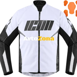 Текстилно мото яке ICON HOOLIGAN WHITE