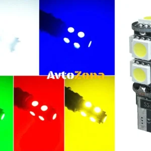 LED Лед Диодни Крушки За Габарит, Т10-5050 W5W, 9 SMD, 12V, 5 Цвята Светлина