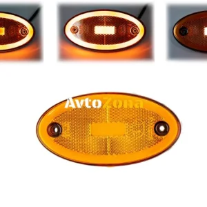 LED Светодиоден Габарит, 116mm x 60mm, Оранжев, Жълт, Неон Ефект, Три Функции,12V-24V