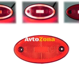 LED Светодиоден Габарит, 116mm x 60mm, Червен, Неон Ефект, Три Функции,12V-24V