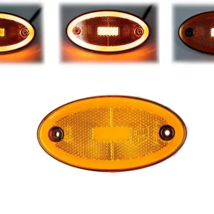 LED Светодиоден Габарит, 116mm x 60mm, Оранжев, Жълт, Неон Ефект, Три Функции,12V-24V