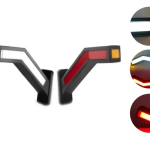 Комплект LED Габарити, Светлини Тип Рогче, Странични, Неон Ефект, Бягащ Режим, за Камион, Ремарке 12/24V, 22 см