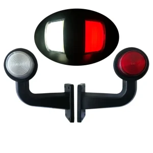 Комплект от 2 броя ЛЕД LED Странични Габарити Габаритни Светлини Тип Рогче с Неон Ефект за Камион Ремарке Тир Бус Ван Кара...