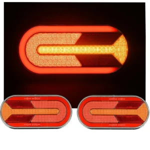 Комплект LED ЛЕД Диодни Стопове, Динамичен Мигач, 4 Функции, 12/24V