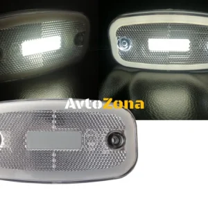 LED Бял Светодиоден Габарит Маткер Токос Неон Ефект, 122mm x 63mm , с Три Функции 12V-24V