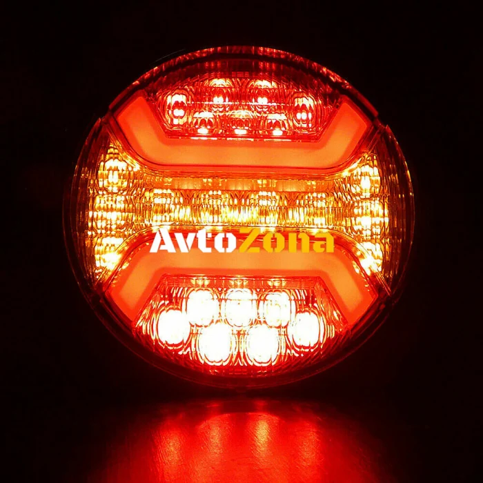 1 Брой LED Лед Диоден Стоп Тип Хамбургер Неон Ефект Ø12cm 112mm 12V-24V За Камион, Ремарке, Бус , Каравана, Кемпер,Ван