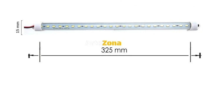 1 брой Лед Интериорна Диодна Лампа, Тръба, 32см 24 LED, Бяла Светлина, 12V, 1.5W , За Автомобил, Бус, Ван, За Дома или Офиса