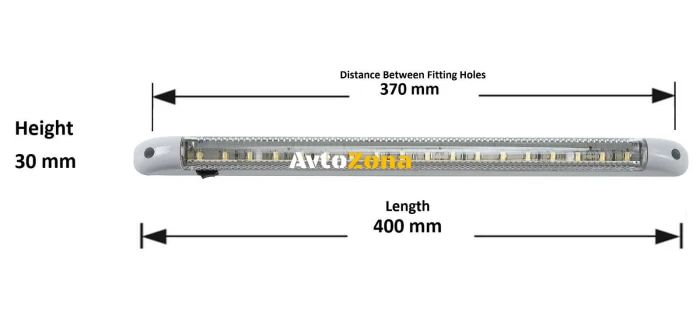 LED Лед Интериорна Диодна Лампа, Тръба, 40см, Бяла Светлина, 12V, За Автомобил, Камион, За Дома или Офиса