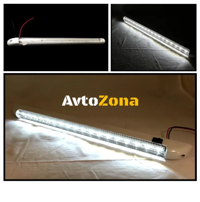LED Лед Интериорна Диодна Лампа, Тръба, 40см, Бяла Светлина, 12V, За Автомобил, Камион, За Дома или Офиса