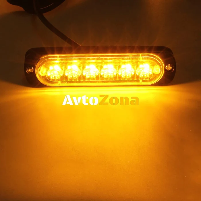 6 Led Аварийна Лампа, Жълта Блиц Светлина, Мигаща, 4 Броя с Контролер, 8 Режима На Работа, 12V