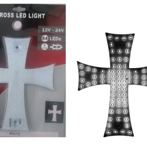 Сетодиоден светещ кръст бял 84 LED ЛЕД 12V -24V 245 x 200 mm