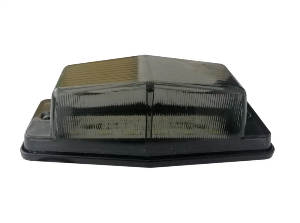 1 брой LED Лед Диоден Бял Габарит с Двойно опушено Стъкло 12 Диода 12V - 24V За Камион Трактор Багер Селскостопански Машин...