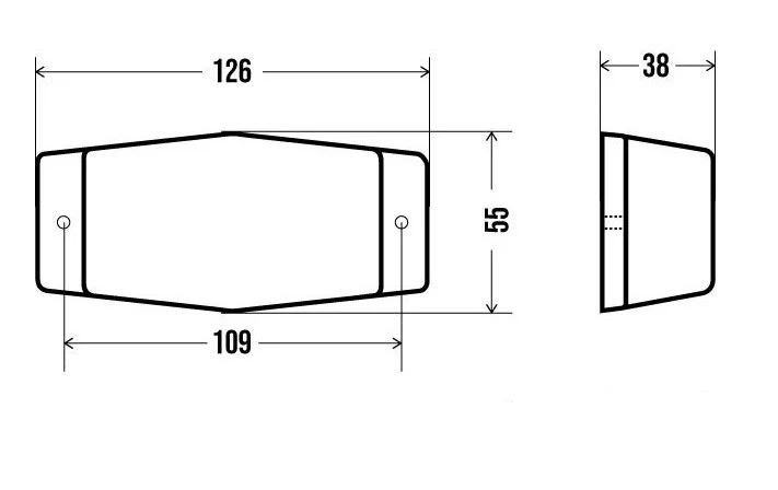 1 брой LED Лед Диоден Бял Габарит с Двойно опушено Стъкло 12 Диода 12V - 24V За Камион Трактор Багер Селскостопански Машин...