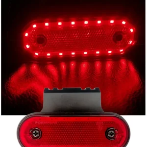 LED Диоден Габарит, Маркер, Токос Със Стойка, Червен, 20 Диода, 12V - 24V За Камион, Бус, Ван, Ремарке, Каравана, Платформа