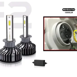 Комплект Умалени Мини Лед Led Диодни Крушки F2 H3 12V 24V 72W 10000lm За Фарове Can Bus без Грешки