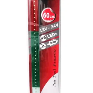 Светещ лед бар 60 cm 45 LED 12V - 24V бяло-зелено-червено BG Bulgaria флаг знаме България