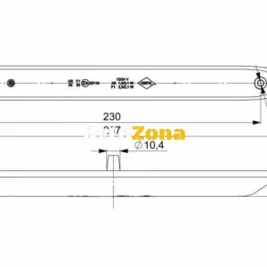 26см LED Лед Динамичен Бягащ Мигач, Жълта Светлина, 12V - 24V, E-Mark, 12 Диода,