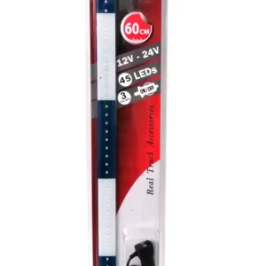 Светещ лед бар 60 cm 45 LED 12V - 24V синьо-бяло GR Greece флаг знаме Гърция