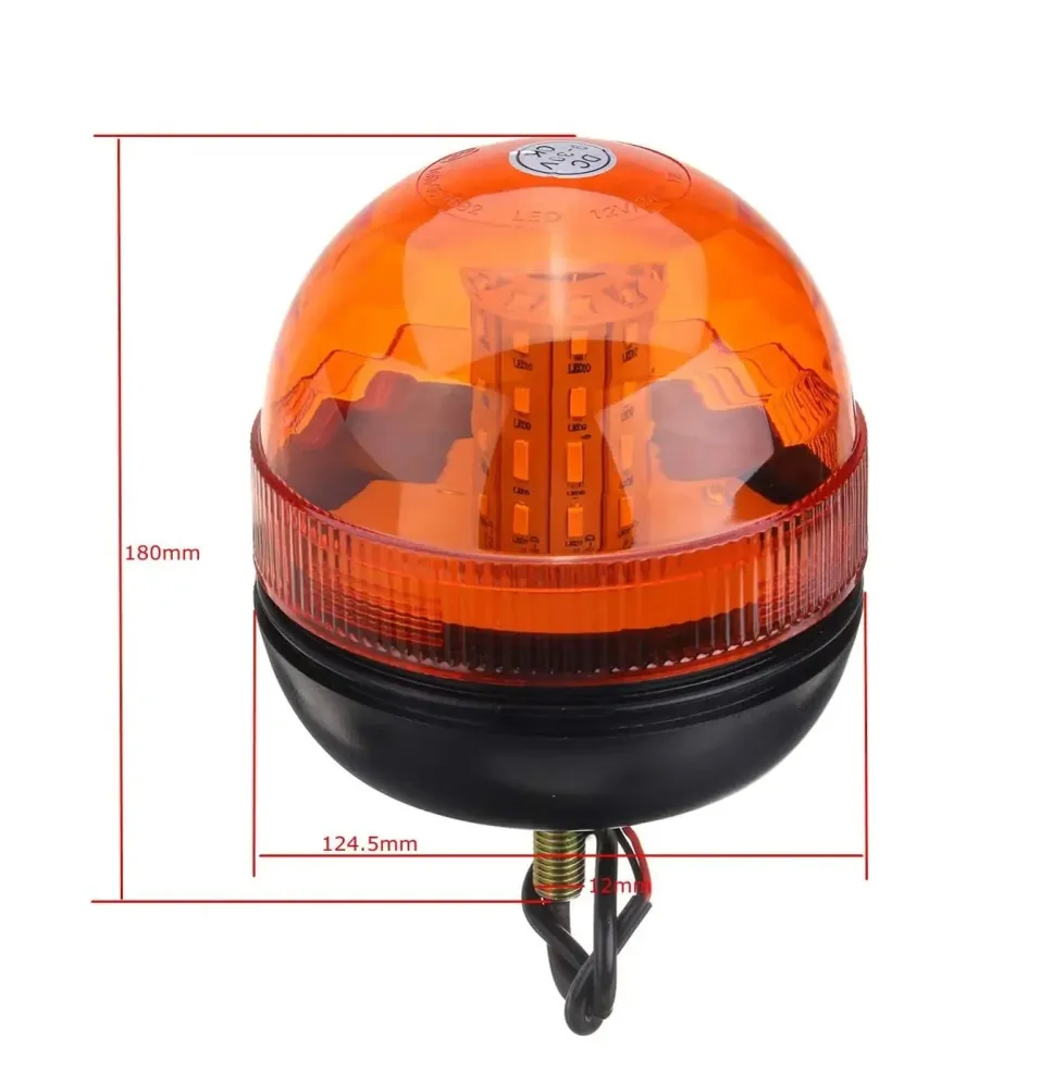LED ЛЕД Аварийна Сигнална Лампа Маяк Буркан Оранжева Жълта 12V - 24V за трактори комбайни репатраци снегорини аварийни авт...