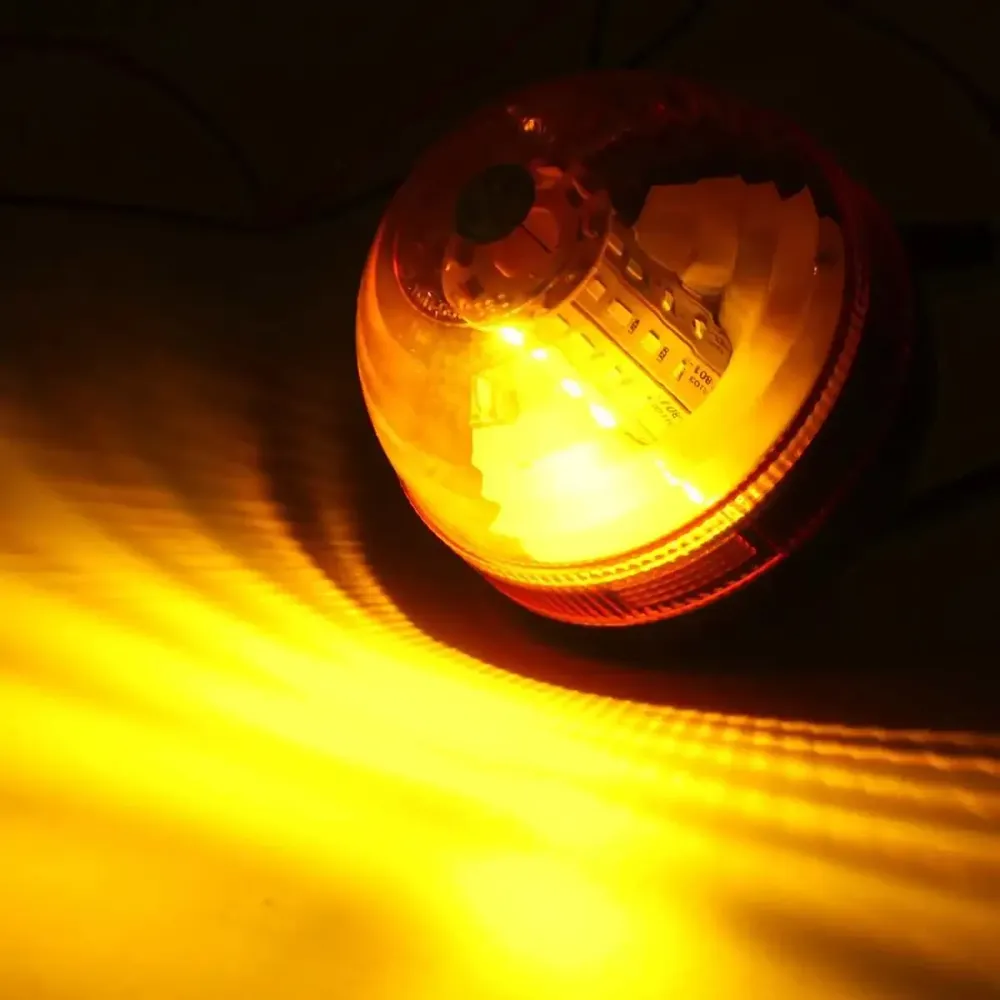 LED ЛЕД Аварийна Сигнална Лампа Маяк Буркан Оранжева Жълта 12V - 24V за трактори комбайни репатраци снегорини аварийни авт...