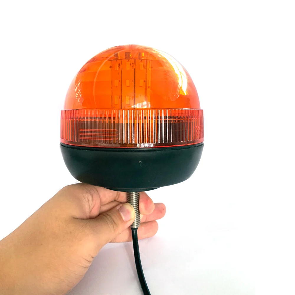 LED ЛЕД Аварийна Сигнална Лампа Маяк Буркан Оранжева Жълта 12V - 24V за трактори комбайни репатраци снегорини аварийни авт...