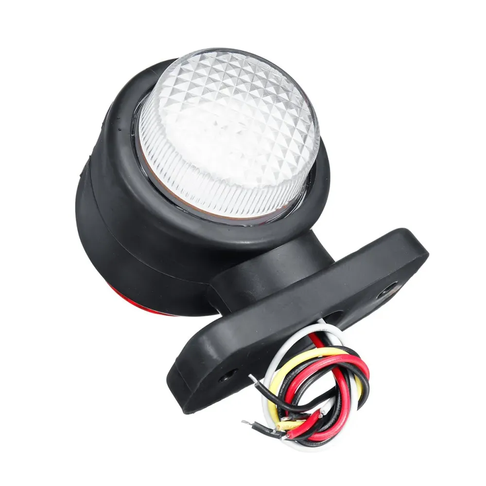 Комплект от 2 броя LED ЛЕД светодиодни габарити токоси рогче рогчета на 12V с три светлини бяла-жълта-червена