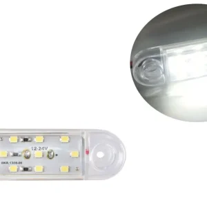 Светодиоден маркер габарит токос бяла светлина със 9 LED ЛЕД за бус ван ремарке каравана платформа 12V