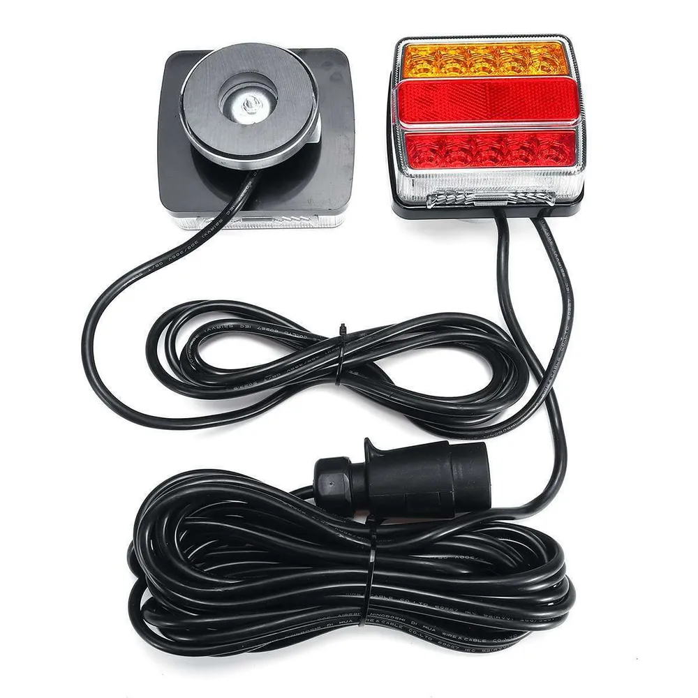 Комплект LED Лед Диодни Стопове 12V с Магнит и Окабеляване, 5 Функции, за Ремаркета, Колесари, Платформи, МПС