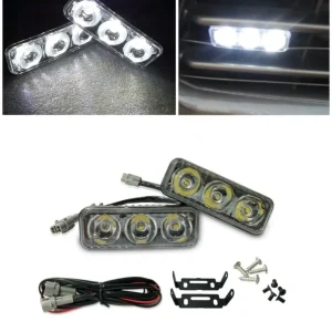 Комплект Предни Мощни 3 Led Лед Диодни Дневни Светлини 12V 3W НОВИ