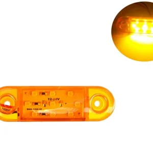 Светодиоден маркер габарит токос жулта оранжеа светлина със 9 LED ЛЕД за бус ван ремарке каравана платформа 12V