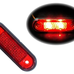 ЧЕРВЕН LED Заден Маркер Токос Габарит за Бус Платформа Камион Ремарке Автобус - 75 мм х 22мм - 12V