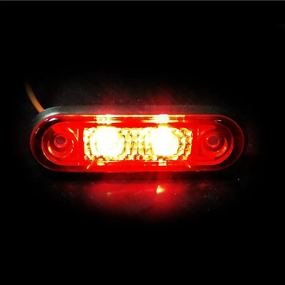 ЧЕРВЕН LED Заден Маркер Токос Габарит за Бус Платформа Камион Ремарке Автобус - 75 мм х 22мм - 12V