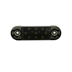 Опушен LED габарит маркер с 9 диода, Бял, 12V-24V, 20см кабел