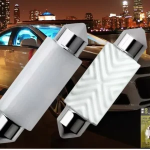 Комплект от 2 броя LED Лед Диодни Керамични Крушки 31мм 12V-24V Бяла Светлина в блистер