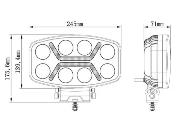 LED мощен диоден фар халоген лампа 12V-24V 90W бяло-жълто за АТВ джип камион трактор земеделски и селскостопански машини и...