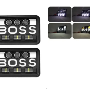 Комплект от 2бр. универсалeн 5 инча ЛЕД LED фар лампа халоген 12V-24V къси/дълги с DRL дневни светлини мигач бяло-жълто 96...