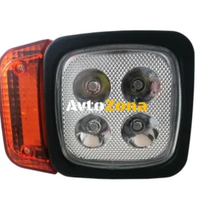 Десен LED Фар с Мигач, Подходящ за Трактор, Комбайн, Багер, Снегорин и др - 4 диода, 12W, 1000lm
