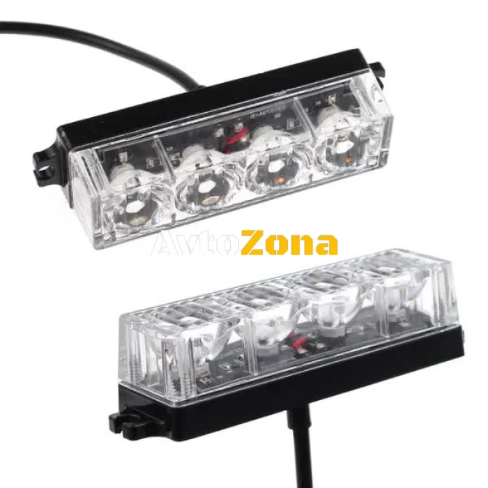 4 LED Аварийна Лампа За Пътна Помощ, Жълта Блиц Светлина, Мигаща!