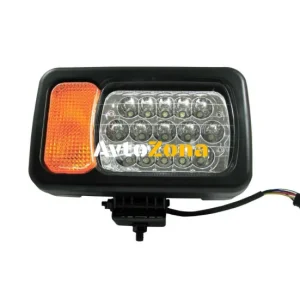 Десен LED фар - къси / дълги светлини, мигач, рефлектор - подходящ за трактор, комбайн, багер и др - 16 диода