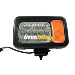 Ляв LED фар - къси / дълги светлини, мигач, рефлектор - подходящ за трактор, комбайн, багер и др - 16 диода