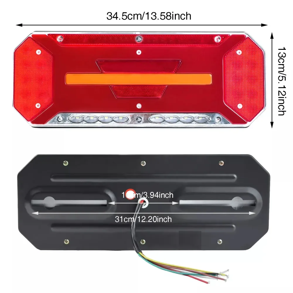 Комплект Диодни Лед LED Стопове 5 функции с Динамичен Бягащ Мигач 12 - 24V 346mm x 130mm