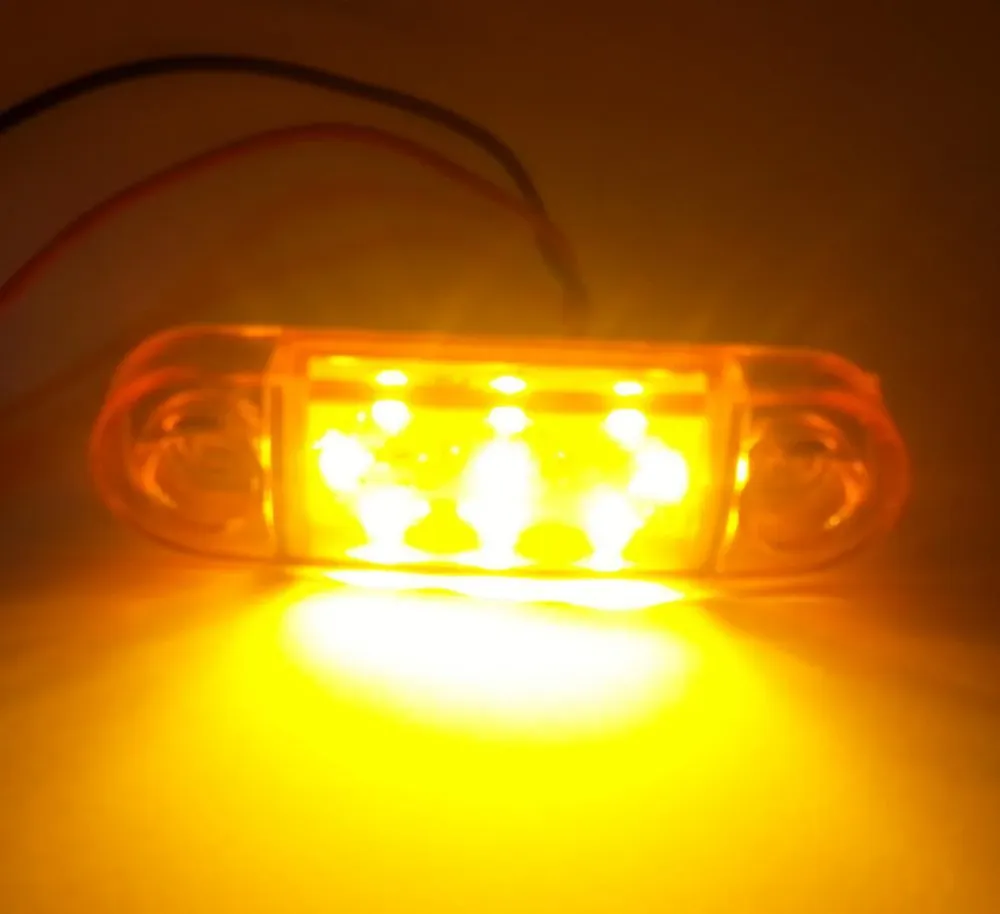 Светодиоден маркер габарит токос жълта оранжева светлина със 9 LED ЛЕД за бус ван ремарке каравана платформа 24V