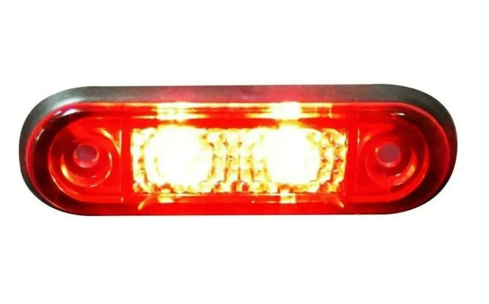 ЧЕРВЕН LED Заден Маркер Токос Габарит за Бус Платформа Камион Ремарке Автобус - 75 мм х 22мм - 24V