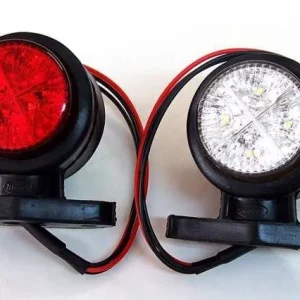 2 броя 8 LED 24V LED - Гумени Диодни Странични Маркери Рогчета Светлини За Камион Ремарке Платформа Бяло Червено