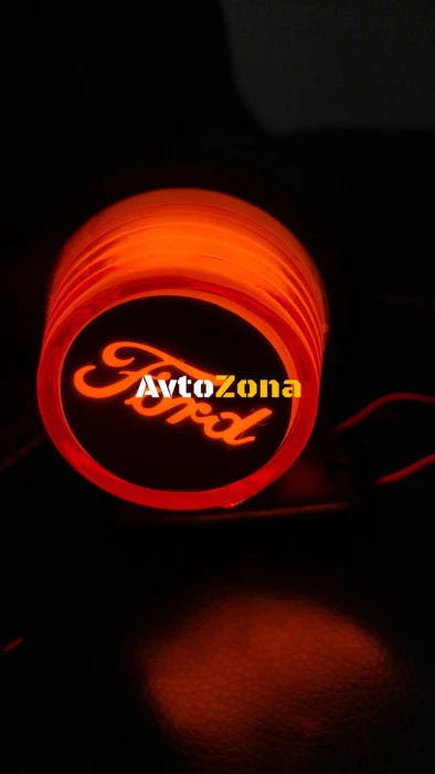 1 брой LED ЛЕД страничен габарит рогче 12 -24V оранжево - червено “old school” Неон Ефект с лого FD