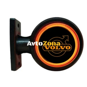 1 брой LED ЛЕД страничен габарит рогче 12 -24V оранжево - червено “old school” Неон Ефект с лого Vol