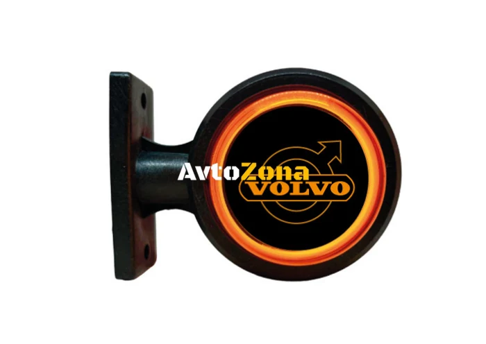 1 брой LED ЛЕД страничен габарит рогче 12 -24V оранжево - червено “old school” Неон Ефект с лого Vol