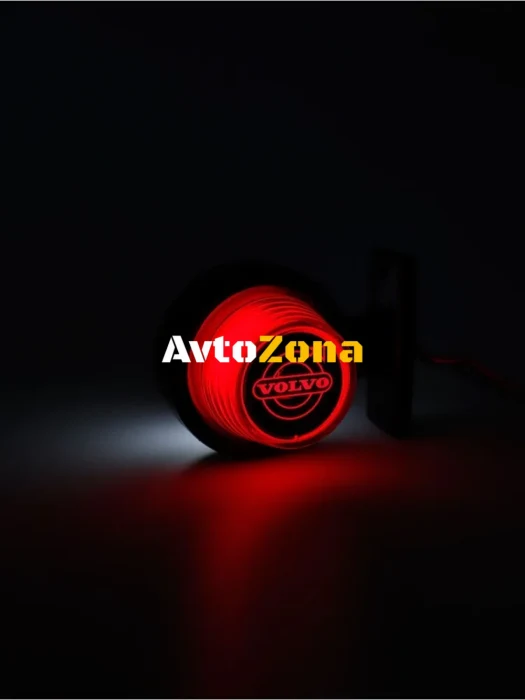 1 брой LED ЛЕД страничен габарит рогче 12 -24V оранжево - червено “old school” Неон Ефект с лого Vol