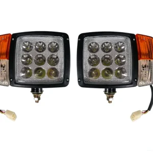Комплект LED Фарове с Мигач, Габарит, Подходящ за Трактор, Комбайн, Багер, Снегорин и др - 9 диода (27W, 2200-2700 lm за в...